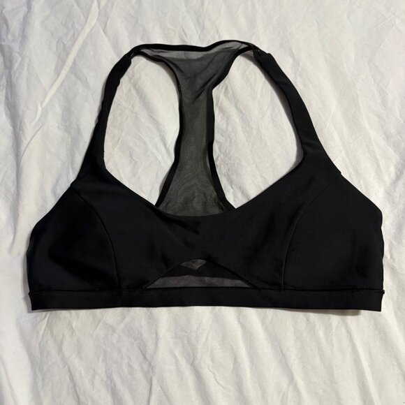 NWOT Lululemon Flow Rider Racerback Black Swim Top Bra Aquelu Fabric A/B Cup 6 S - Picture 2 of 8